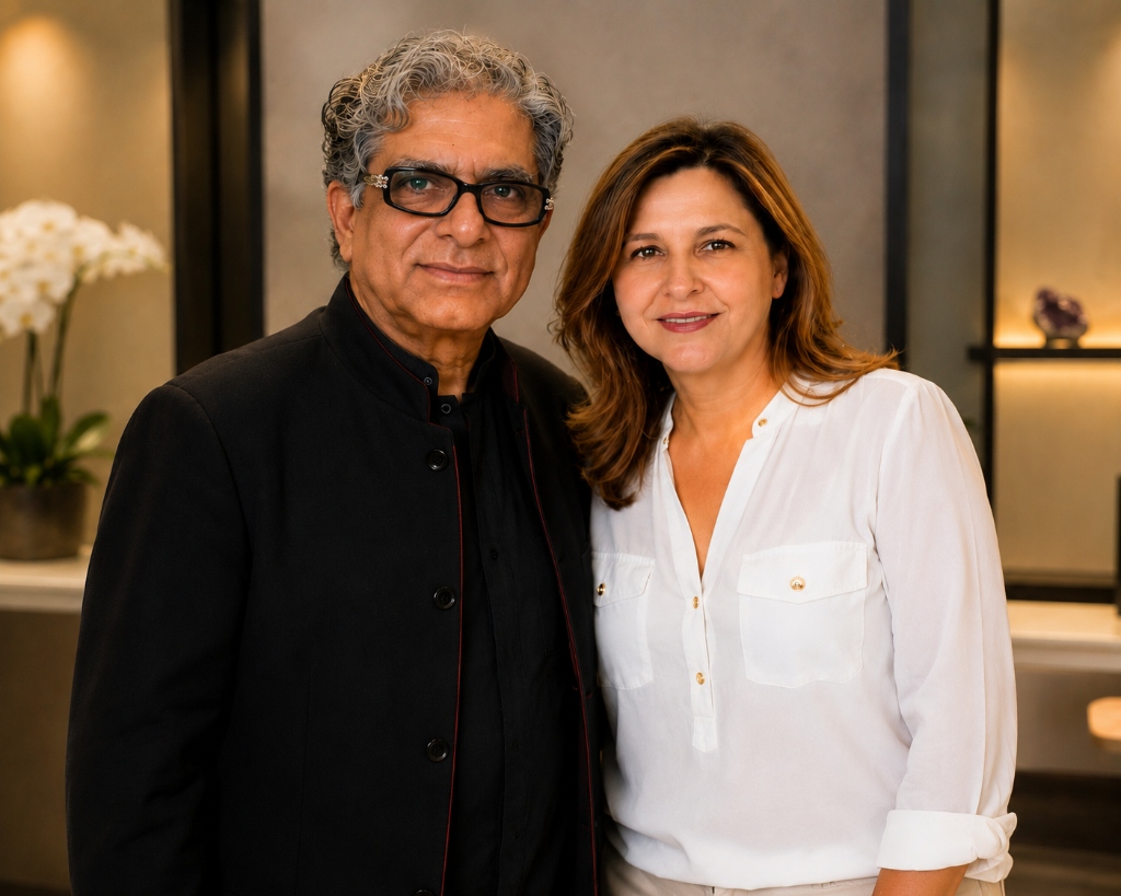 Vilma Cabezas junto a Deepak Chopra
